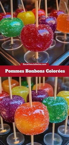 Pommes bonbons colorées