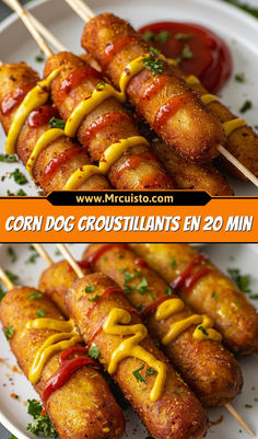 Corn dogs saucisse frite batonnets