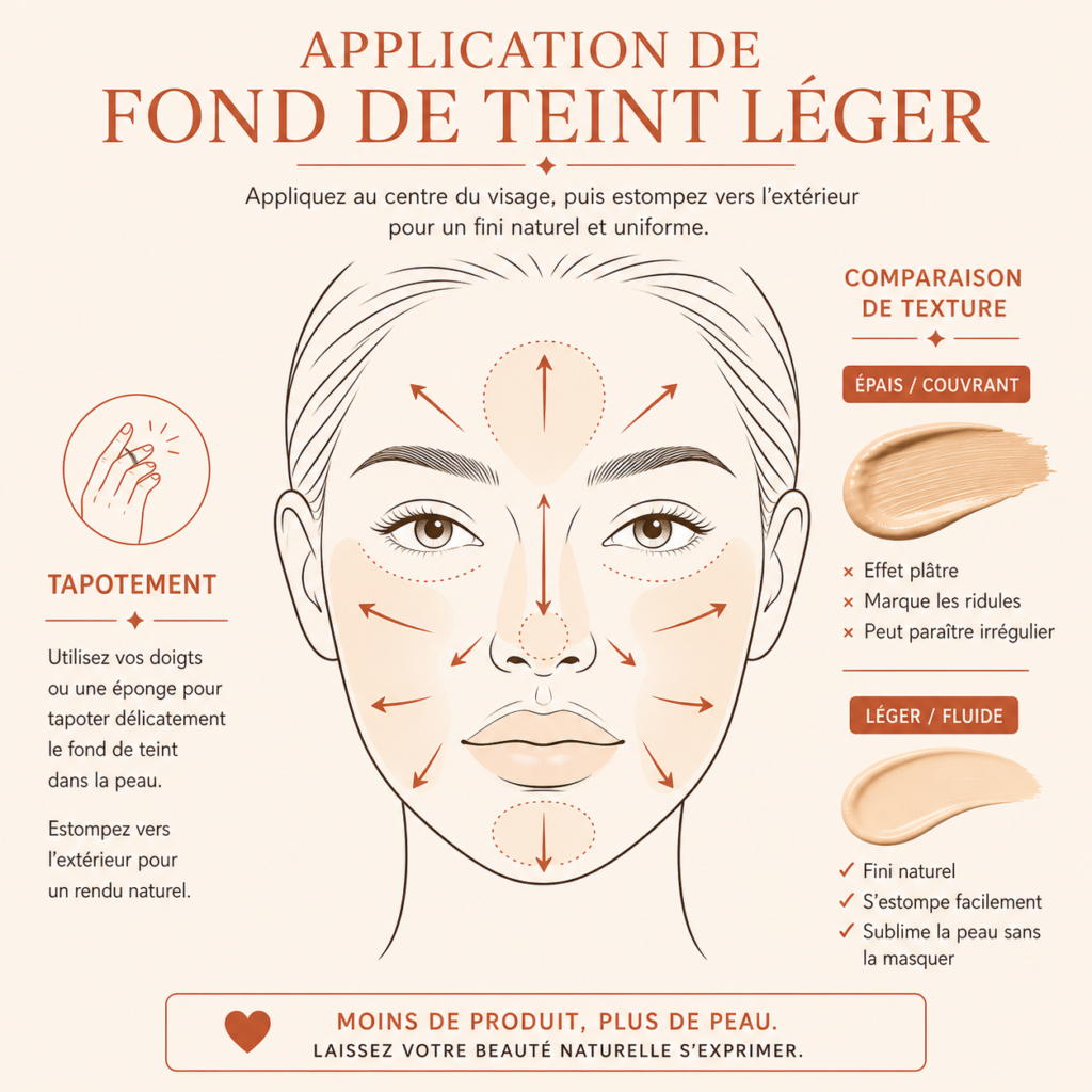 Application de fond de teint léger