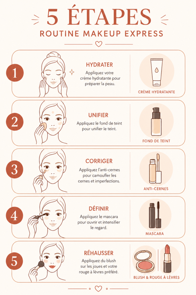 5 étapes pour un maquillage express