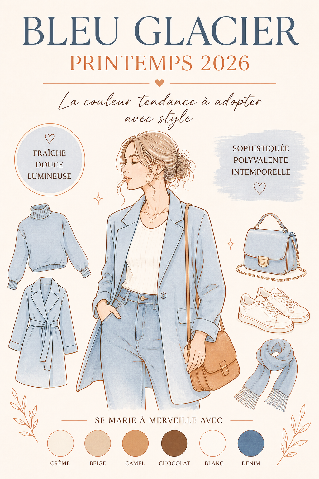 Bleu glacier printemps 2026 : 8 looks tendance à copier
