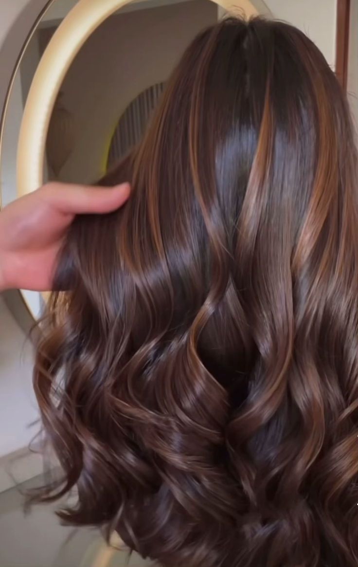 money piece brunette balayage chocolat espresso