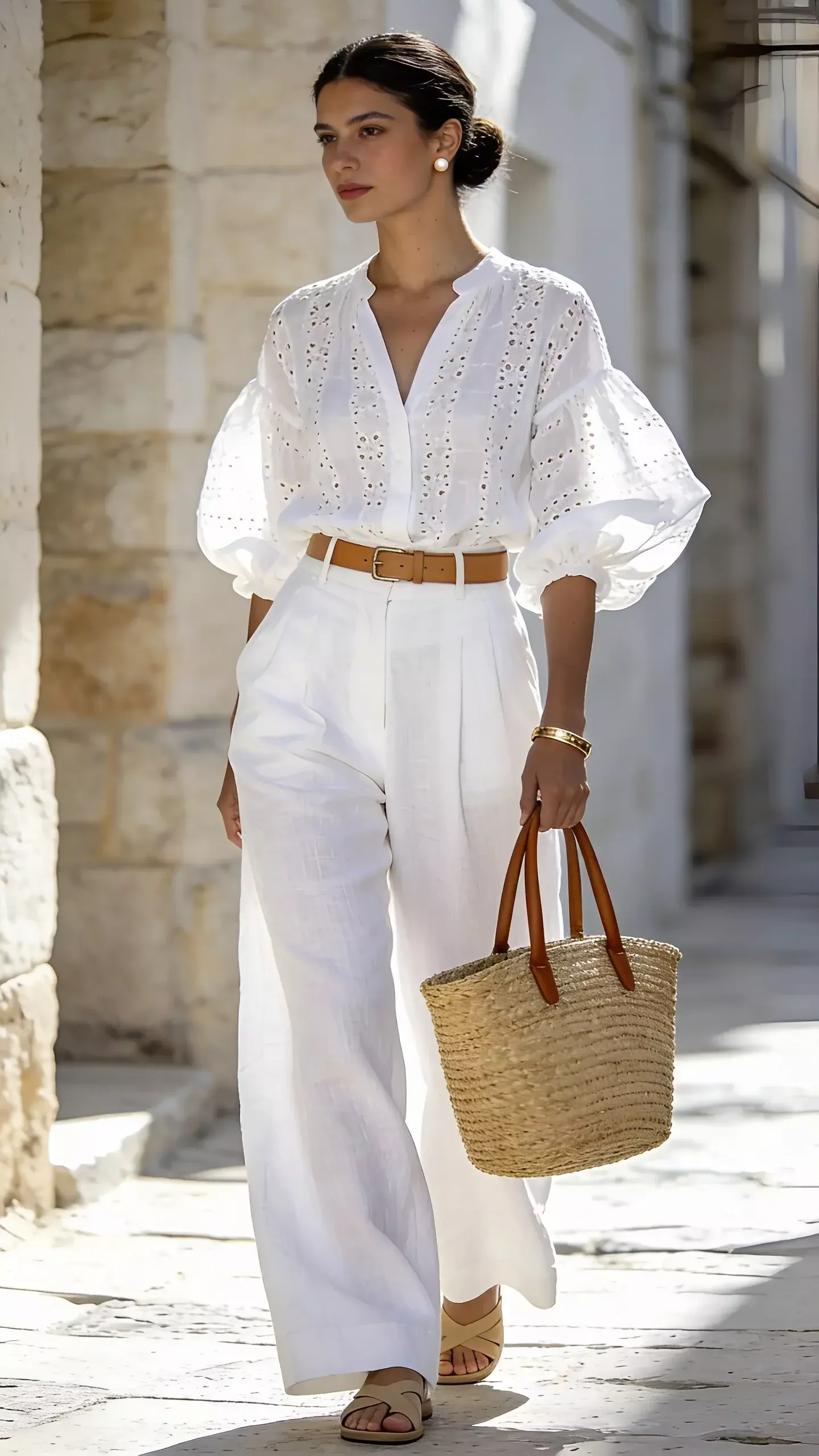 Quelle tenue avec pantalon blanc arrive en tête du classement